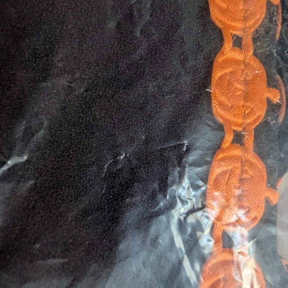 Black fit and flare dress with pumpkin trim - Picture 6 of 6